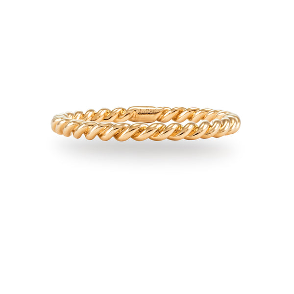 Hand twisted 18K Yellow Gold Ring