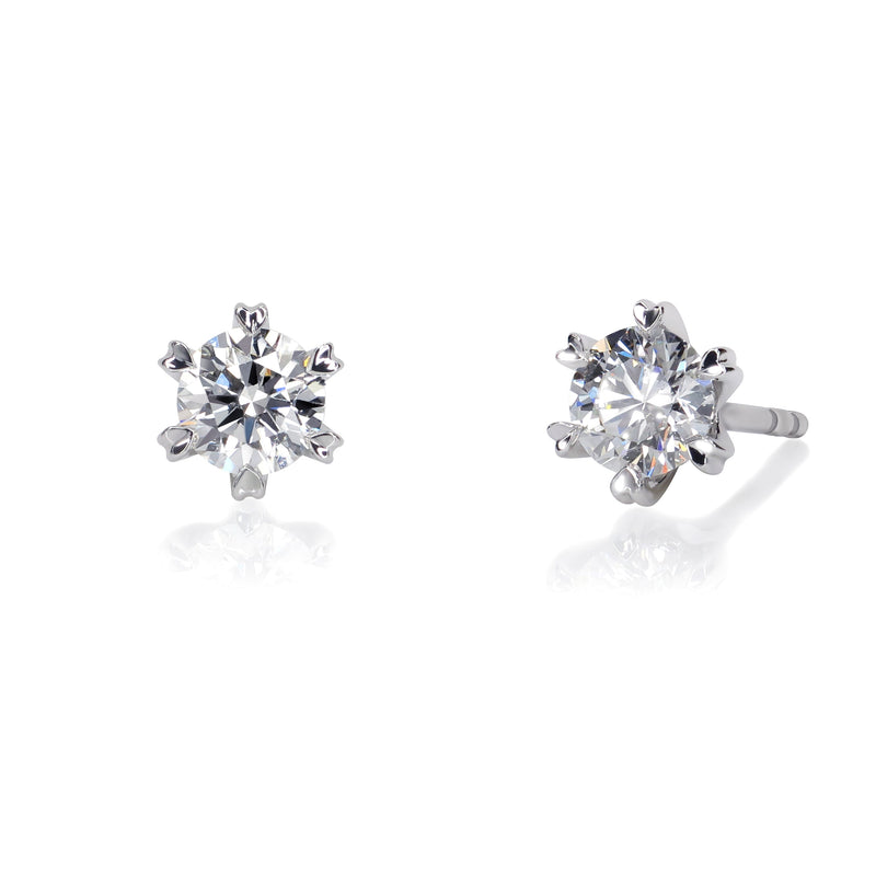 Classic Round Brilliant Diamond Stud Earrings