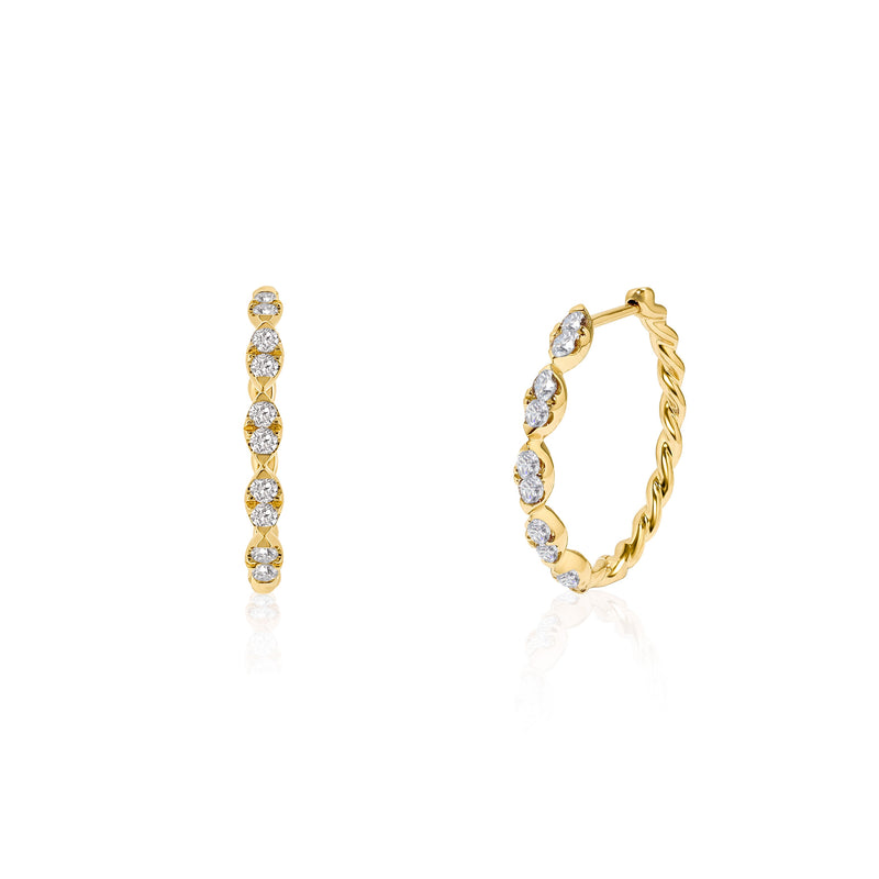 TWIST PRISM MIDI HOOP EARRINGS