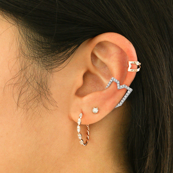 TWIST PRISM MIDI HOOP EARRINGS