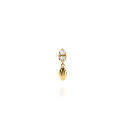 Twist Amber Gold Teardrop Earring