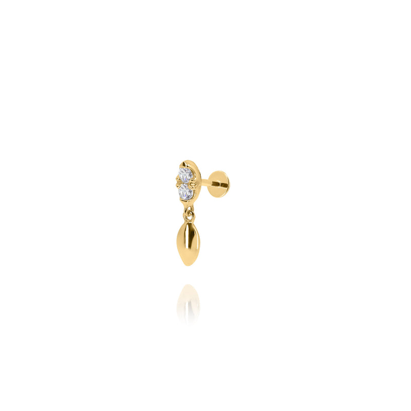 Twist Amber Gold Teardrop Earring