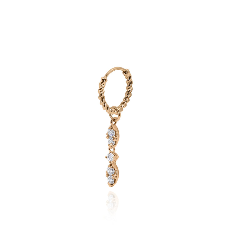 Twist Mini Hoop Earring with Nora Drop