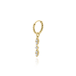 Twist Mini Hoop Earring with Nora Drop