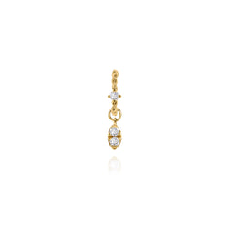 Twist Mini Diamond Hoop Earring With Prism Drop