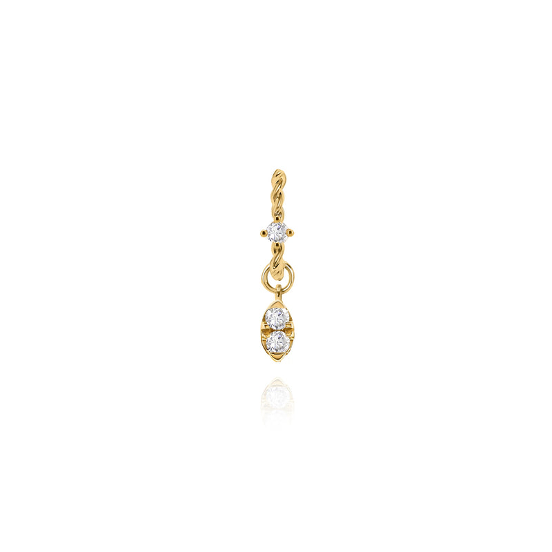 Twist Mini Diamond Hoop Earring With Prism Drop