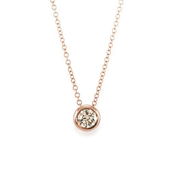 Diamond Pendant Necklace in 18K Rose Gold, or Black Rhodium-plated 18K Gold, with ethically-sourced fancy colour diamond