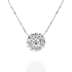 18K white gold necklace with ethically-sourced round brilliant diamond pendant