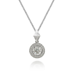 18K white gold necklace with ethically-sourced round brilliant diamonds