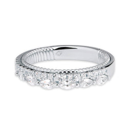 platinum women's wedding band with round brilliant and marquise diamonds 