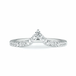 18K White Gold Ring Band with Round Brilliant Diamonds