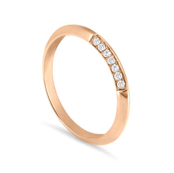 Ring Band with Edged Sides handcrafted in 18K rose gold with ethically-sourced round brilliant diamonds