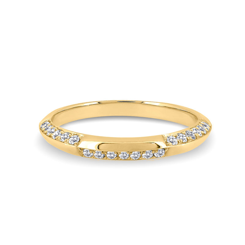 Ring Band with Edged Sides handcrafted in 18K yellow gold with ethically-sourced round brilliant diamonds